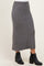Charcoal Two Tone Ribbed Sweater Midi Skirt