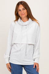 Heather Gray Long Sleeve Drawstring Hooded Pullover