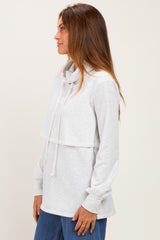 Heather Gray Long Sleeve Drawstring Hooded Pullover