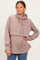 Mocha Long Sleeve Drawstring Hooded Pullover