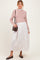 Cream Floral Sweater Contrast Maternity Midi Dress