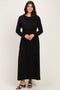 Black Empire Waist Long Sleeve Maxi Dress