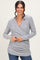 Grey Heathered Draped Wrap Nursing Top