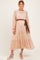 Dusty Peach Floral Sash Tiered Maternity Maxi Dress