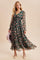 Eucalyptus Floral Chiffon Button Down Maxi Dress