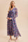 Plum Floral Chiffon Button Down Maxi Dress