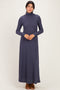 Navy Turtleneck Long Sleeve Maxi Dress