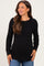 Black Maternity & Nursing Layered Knit Top
