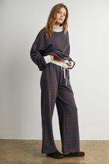 Brown Multi Striped Turtleneck Sweatshirt
