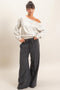Black Mineral Washed Wide Leg Pants
