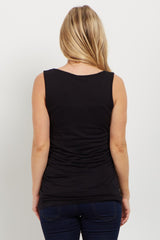 PinkBlush Black Ruched Maternity Tank Top