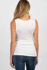 PinkBlush Ivory Ruched Maternity Tank Top