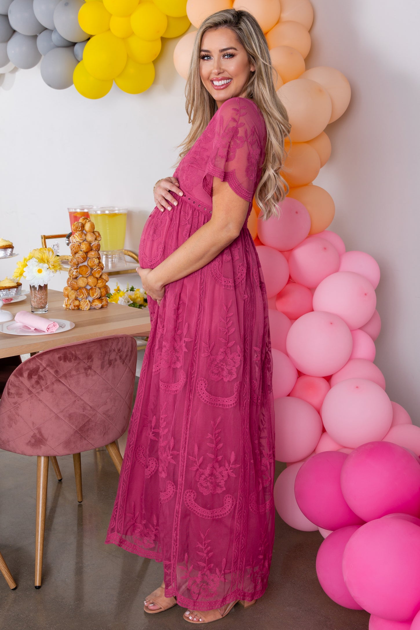 maternity dresses pink blush Light Front Tie Ruffle Sleeve Midi Dress or special occasions PinkBlush Maternity Dresses | Nordstrom