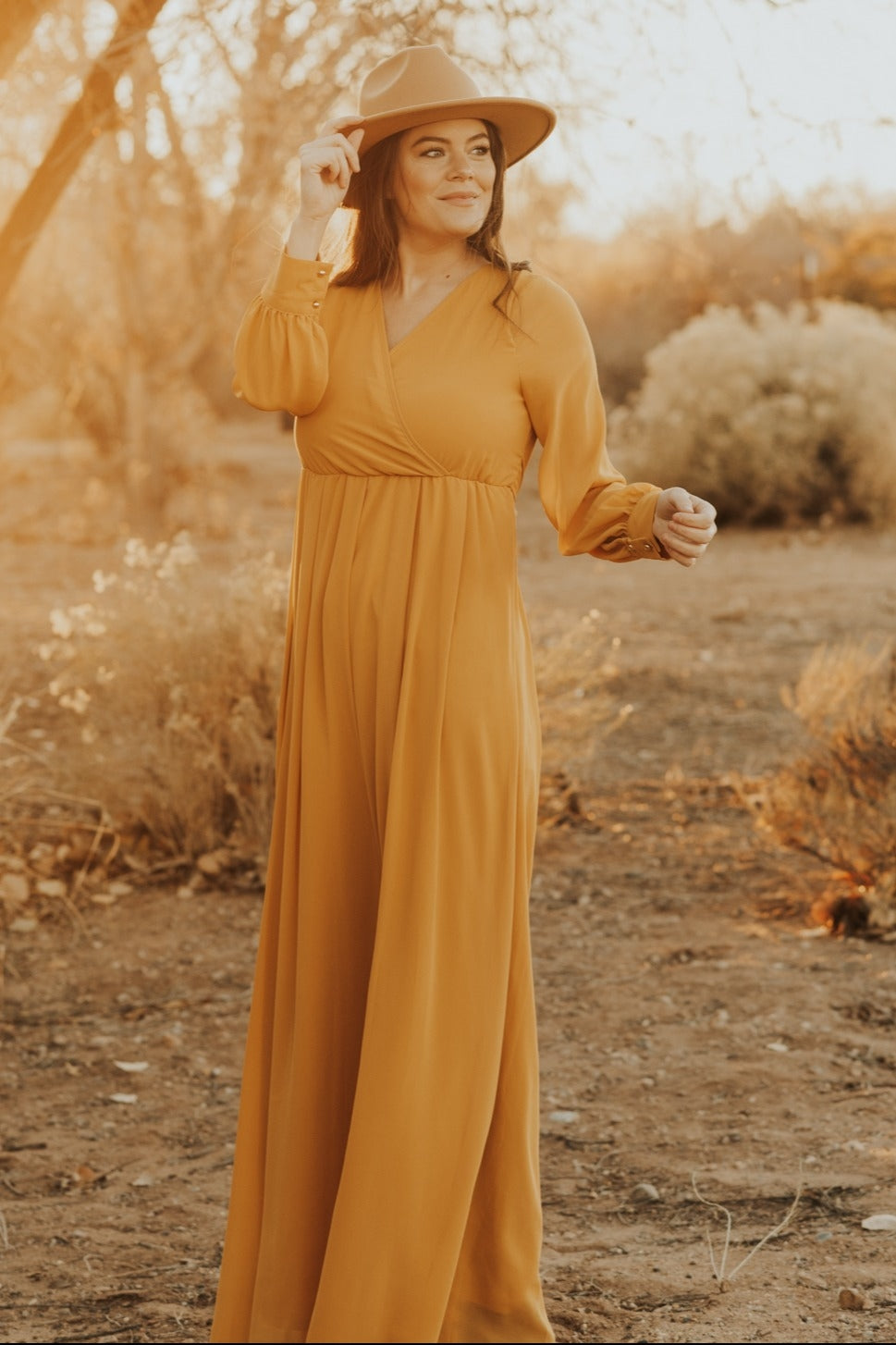 white christmas dresses Yellow embroidered crêpe dress featuring chiffon cape main image 0