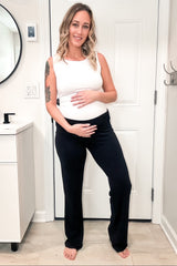 PinkBlush Black Foldover Maternity Lounge Pants