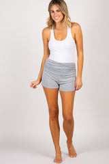 PinkBlush Heather Grey Ruched Side Lounge Shorts