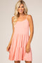 Coral Tiered Tank Dress