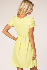 Neon Yellow Swiss Dot Short Sleeve Dress