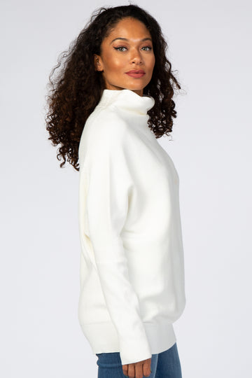 Cream Funnel Neck Dolman Sleeve