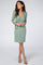Mint Brushed Knit Wrap Fitted Nursing Dress