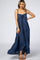 Navy Blue Ruffle Tier Hi-Low Dress