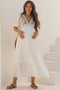 Ivory Floral Embroidered Maternity Midi Dress