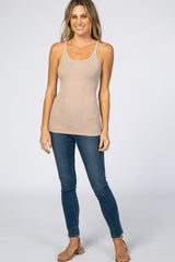 Taupe Ribbed Tank Top