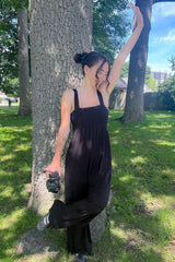 Black Sleeveless Wide Leg Jumpsuit