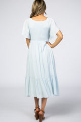 Light Blue Smocked Ruffle Dress