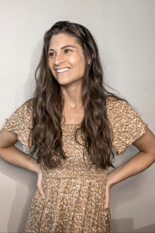 Mustard Floral Smocked Maxi Dress