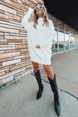 Cream Funnel Neck Dolman Sleeve Maternity Mini Dress