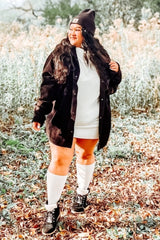 Cream Funnel Neck Dolman Sleeve Mini Dress