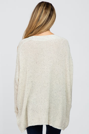 Ivory Speckled Oversized Maternity Sweater