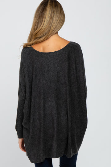 Black Soft Knit Dolman Sleeve Maternity Sweater