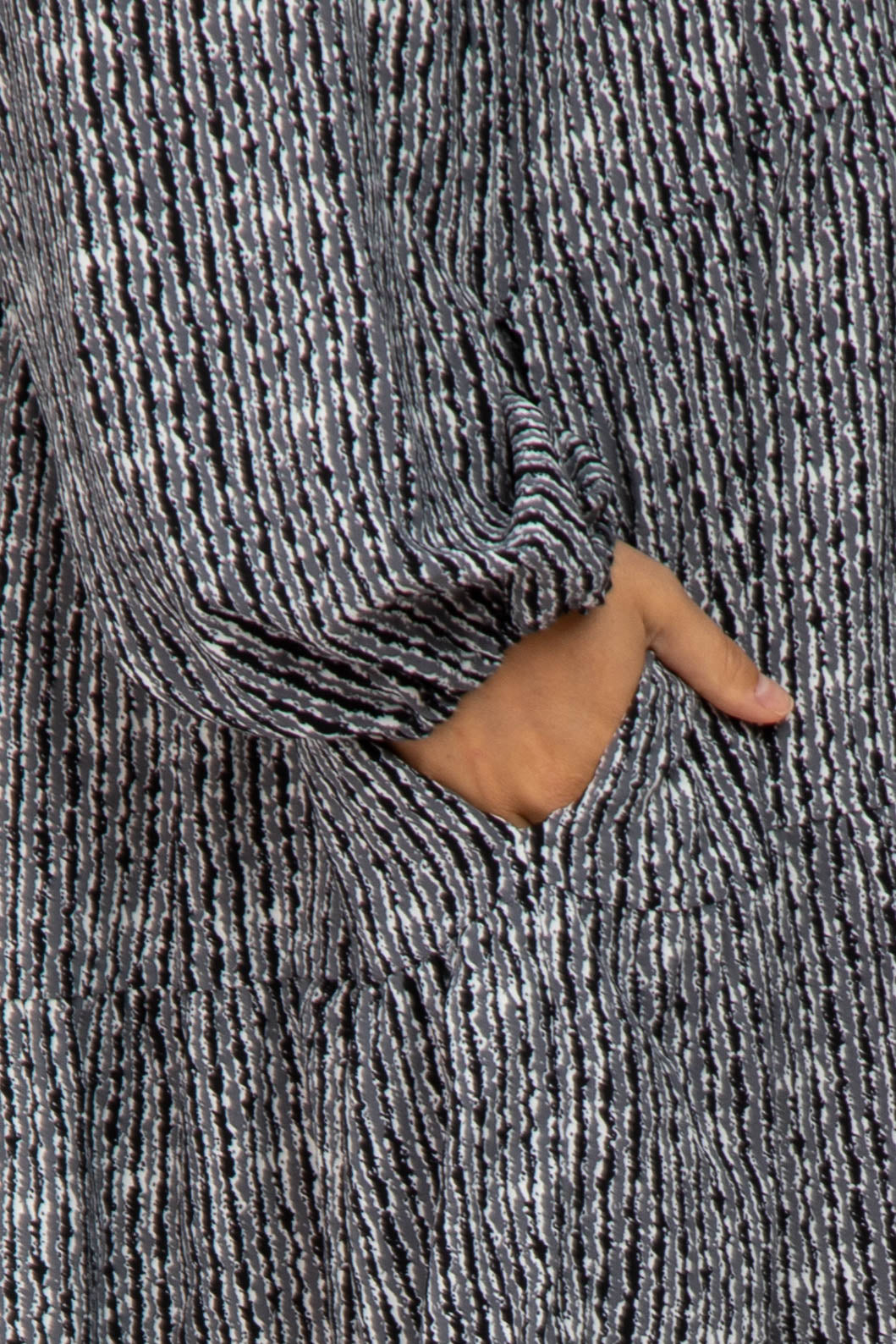 Charcoal Printed Tiered Maternity Dress