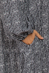 Charcoal Printed Tiered Maternity Dress