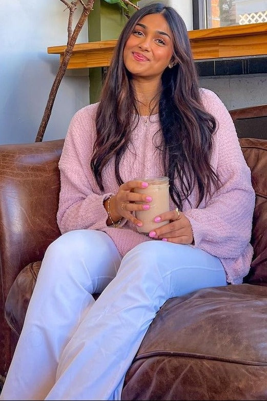 Light Pink V-Neck Soft Sweater