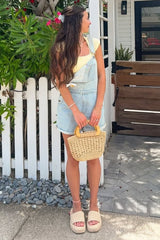 Light Blue Denim Short Overalls