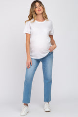 White Oversized Short Sleeve Maternity Top