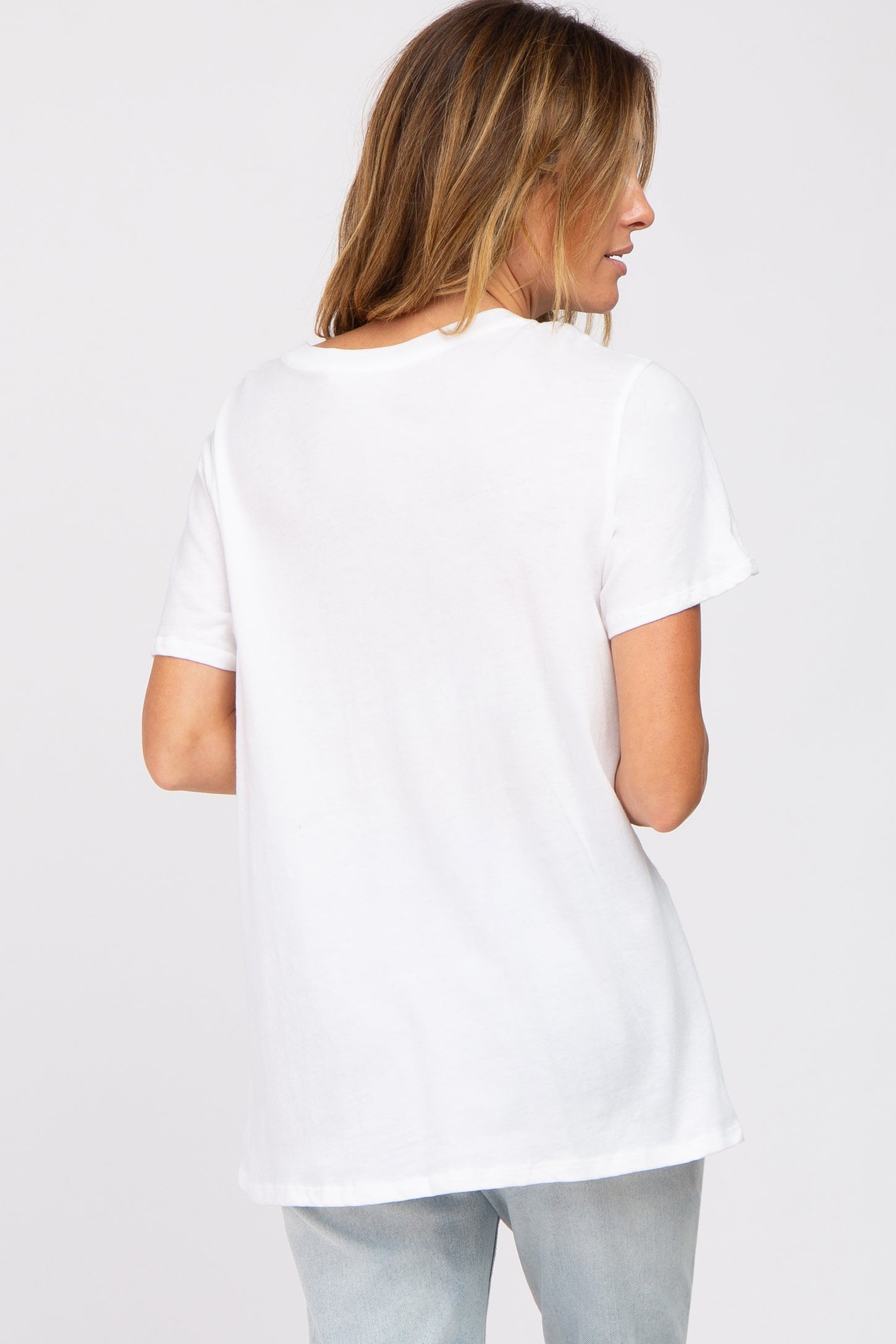 White Oversized Short Sleeve Top