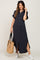 Charcoal Button Down Maternity Midi Dress