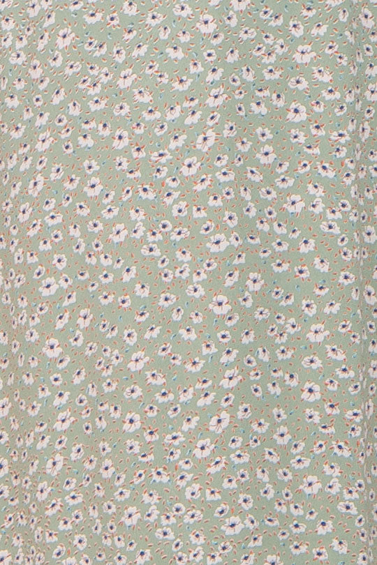 Light Olive Floral Smocked Maternity Midi Dress