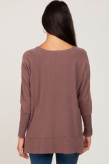 Mocha Dolman Sleeve Side Slit Sweater