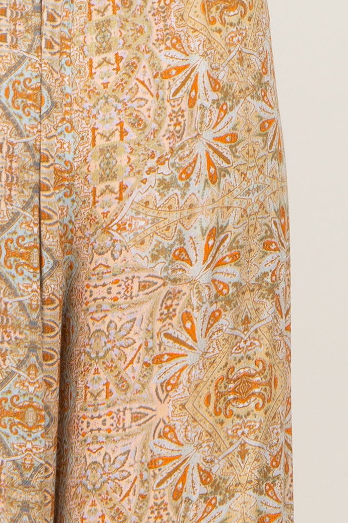 Taupe Floral Sleeveless Wide Leg Jumpsuit