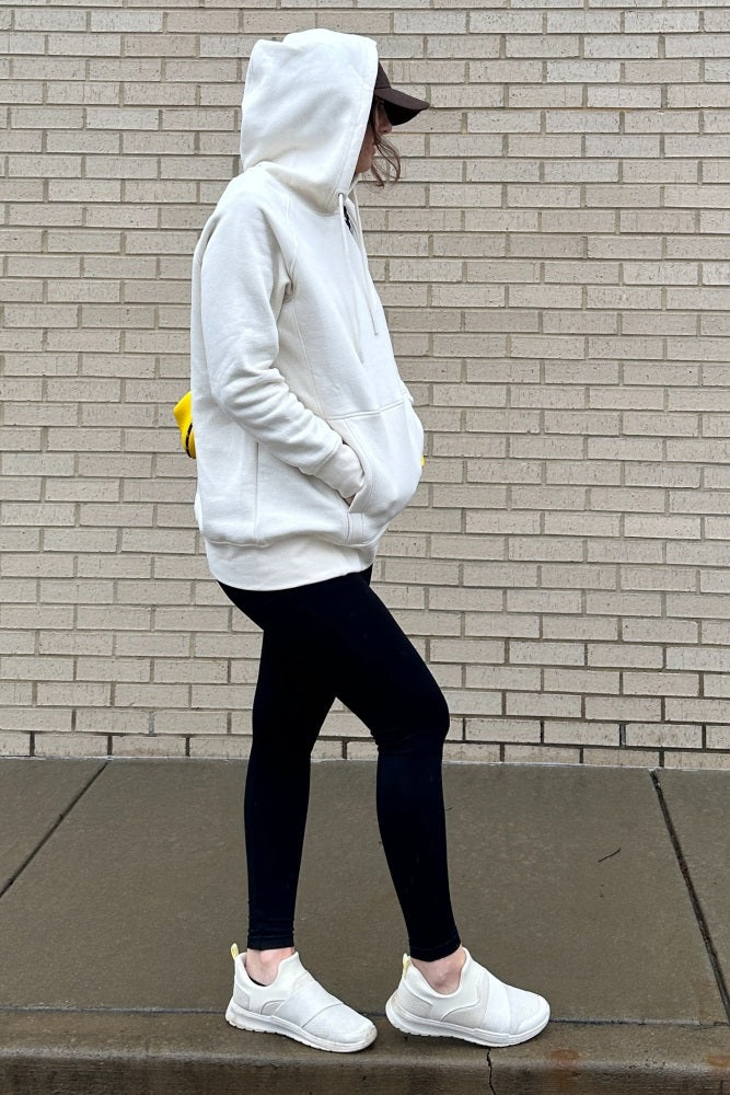 Ivory Fleece Front Pocket Hoodie