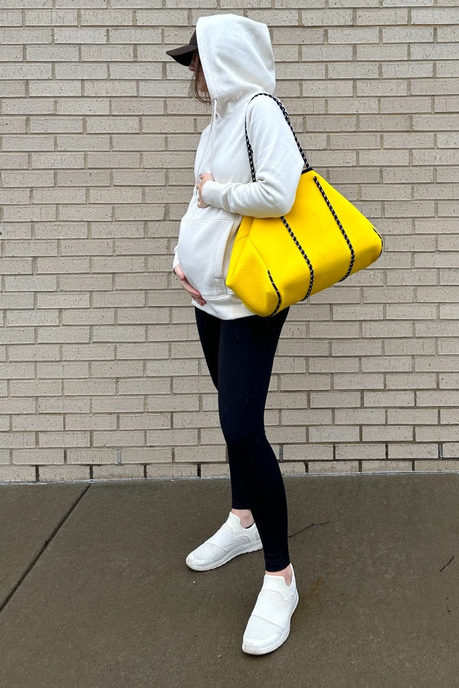 Ivory Fleece Front Pocket Maternity Hoodie