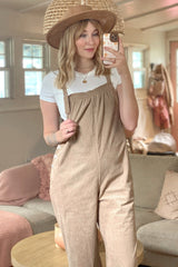 Taupe Corduroy Overalls