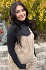 Taupe Corduroy Overalls