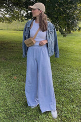 Heather Grey Wide Leg Fray Hem Sweatpants