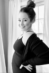 Black Ribbed Cardigan 2 Piece Maternity Set